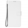 עבור Realme C55 כיסוי ארנק / ספר עשוי מעור בצבע לבן עם חריצים לכרטיסי אשראי