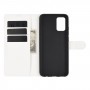 עבור Samsung Galaxy A02s כיסוי ארנק / ספר עשוי מעור בצבע לבן עם חריצים לכרטיסי אשראי