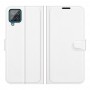 עבור Samsung Galaxy A22 כיסוי ארנק / ספר עשוי מעור בצבע לבן עם חריצים לכרטיסי אשראי