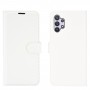 עבור Samsung Galaxy A32 5G כיסוי ארנק / ספר עשוי מעור בצבע לבן עם חריצים לכרטיסי אשראי