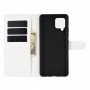 עבור Samsung Galaxy A42 5G כיסוי ארנק / ספר עשוי מעור בצבע לבן עם חריצים לכרטיסי אשראי
