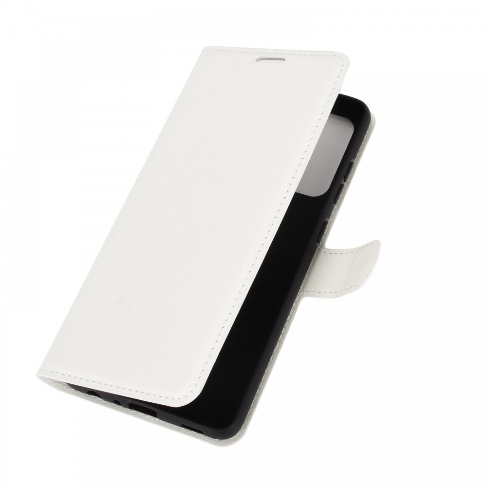 עבור Samsung Galaxy A52 5G כיסוי ארנק / ספר עשוי מעור בצבע לבן עם חריצים לכרטיסי אשראי