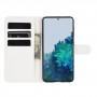 עבור Samsung Galaxy S21 5G כיסוי ארנק / ספר עשוי מעור בצבע לבן עם חריצים לכרטיסי אשראי