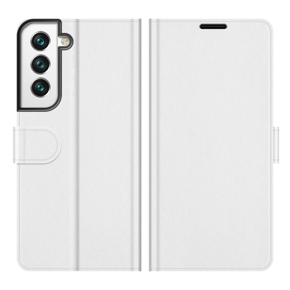 עבור Samsung Galaxy S22+ 5G כיסוי ארנק / ספר עשוי מעור בצבע לבן עם חריצים לכרטיסי אשראי