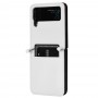 עבור Samsung Galaxy Z Flip3 5G כיסוי ארנק / ספר עשוי מעור בצבע לבן עם חריצים לכרטיסי אשראי