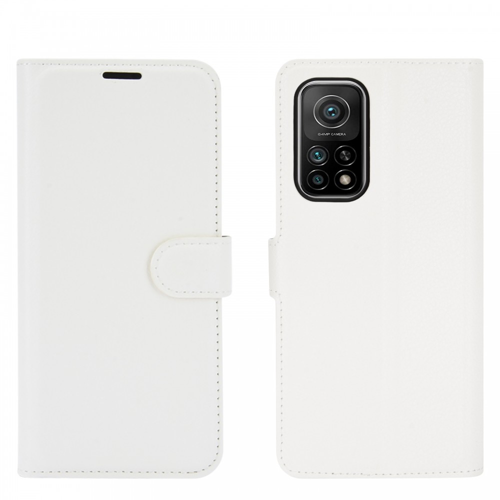 עבור Xiaomi Mi 10T Pro 5G כיסוי ארנק / ספר עשוי מעור בצבע לבן עם חריצים לכרטיסי אשראי