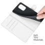 עבור Xiaomi Poco F3 כיסוי ארנק / ספר עשוי מעור בצבע לבן עם חריצים לכרטיסי אשראי
