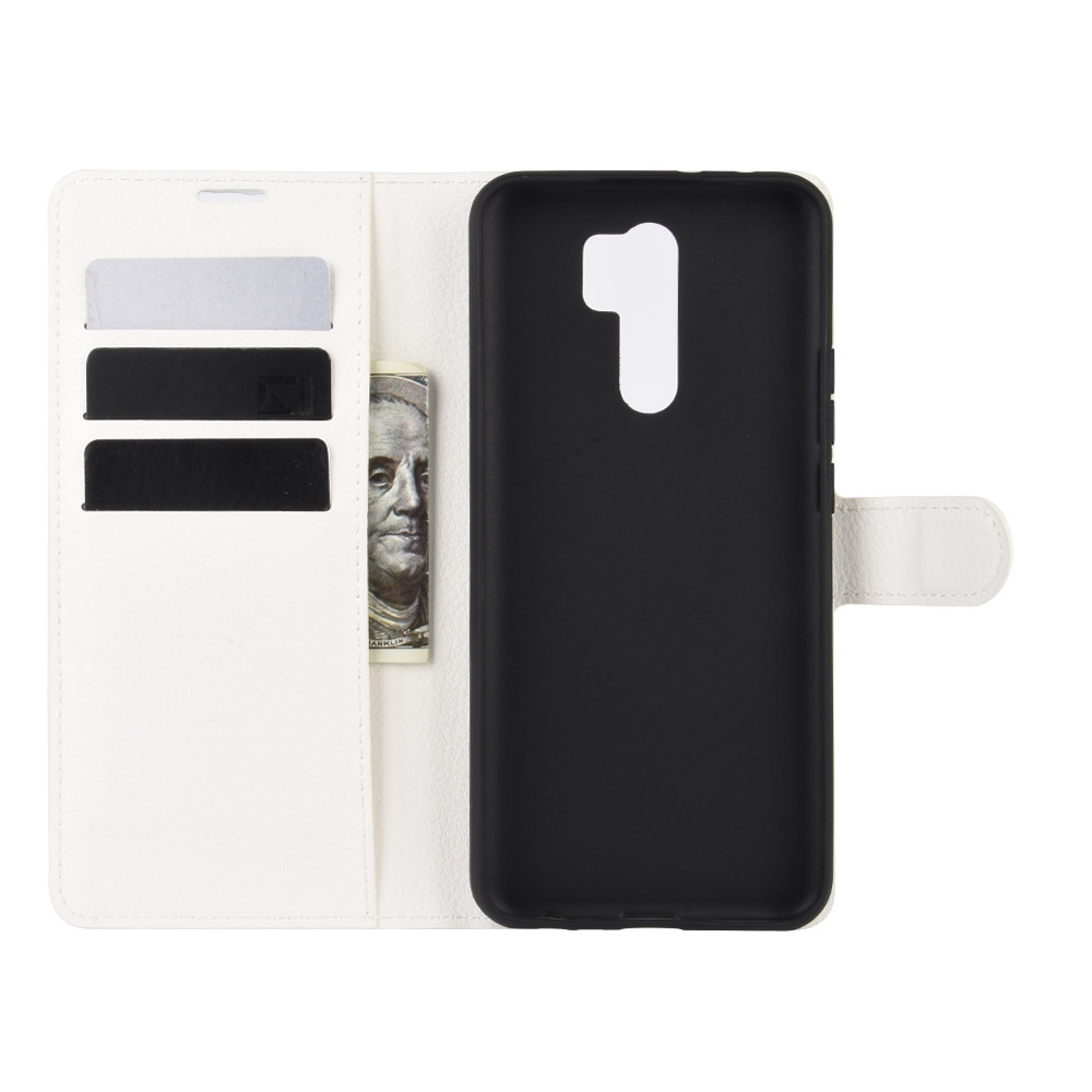 עבור Xiaomi Redmi 9 כיסוי ארנק / ספר עשוי מעור בצבע לבן עם חריצים לכרטיסי אשראי