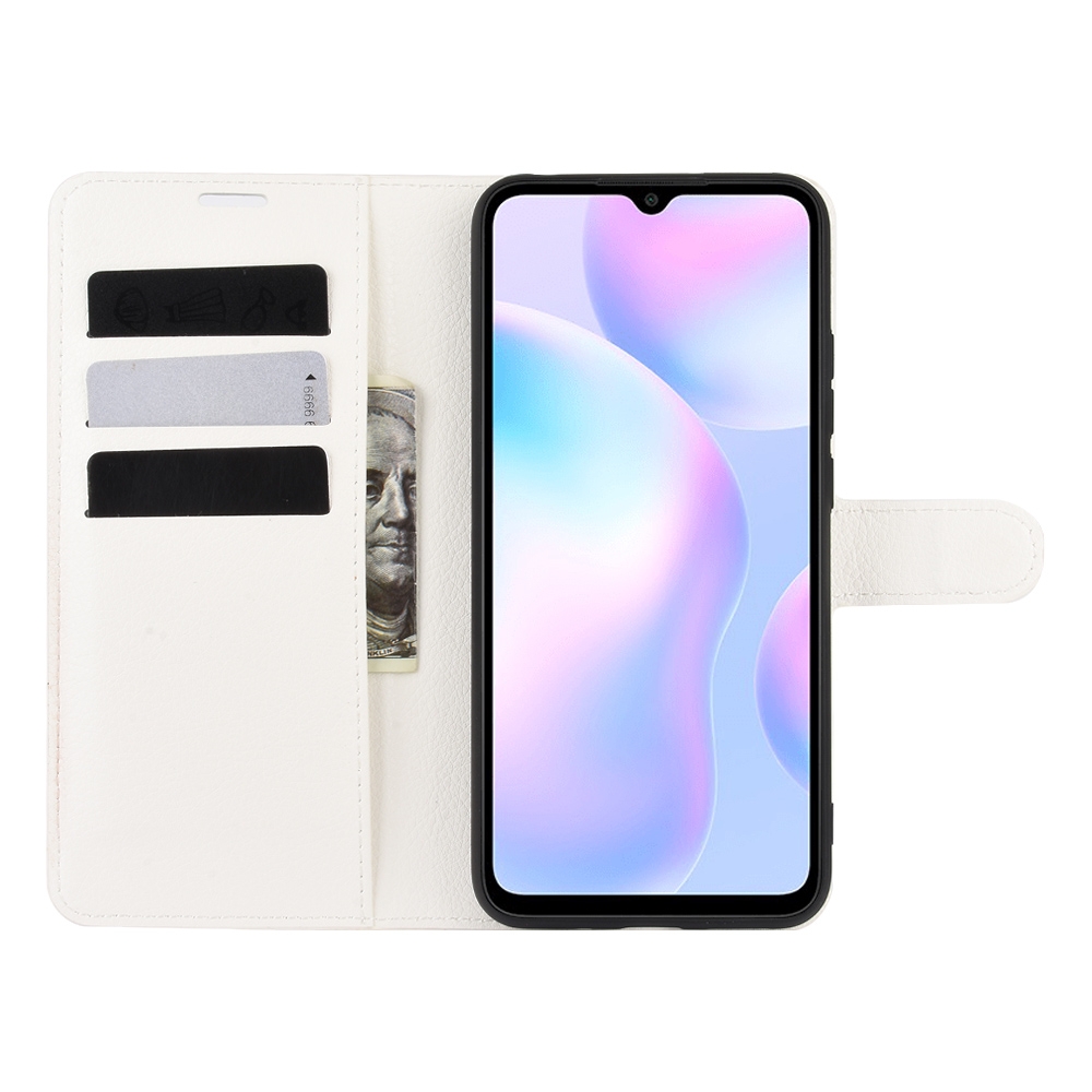 עבור Xiaomi Redmi 9A כיסוי ארנק / ספר עשוי מעור בצבע לבן עם חריצים לכרטיסי אשראי