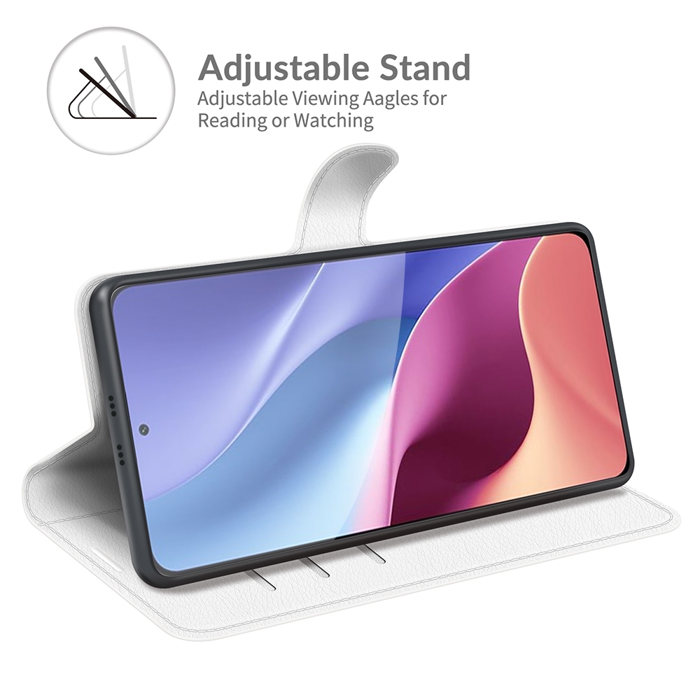 עבור Xiaomi Redmi K40 Pro כיסוי ארנק / ספר עשוי מעור בצבע לבן עם חריצים לכרטיסי אשראי