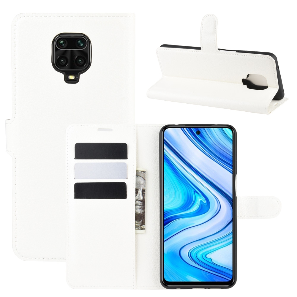 עבור Xiaomi Redmi Note 9 Pro Max כיסוי ארנק / ספר עשוי מעור בצבע לבן עם חריצים לכרטיסי אשראי