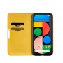 עבור Google Pixel 4a 5G כיסוי ארנק / ספר עשוי מעור בצבע צהוב עם חריצים לכרטיסי אשראי
