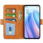 עבור Oppo Find X5 Lite כיסוי ארנק / ספר עשוי מעור בצבע צהוב עם חריצים לכרטיסי אשראי
