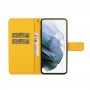 עבור Samsung Galaxy S23 כיסוי ארנק / ספר עשוי מעור בצבע צהוב עם חריצים לכרטיסי אשראי
