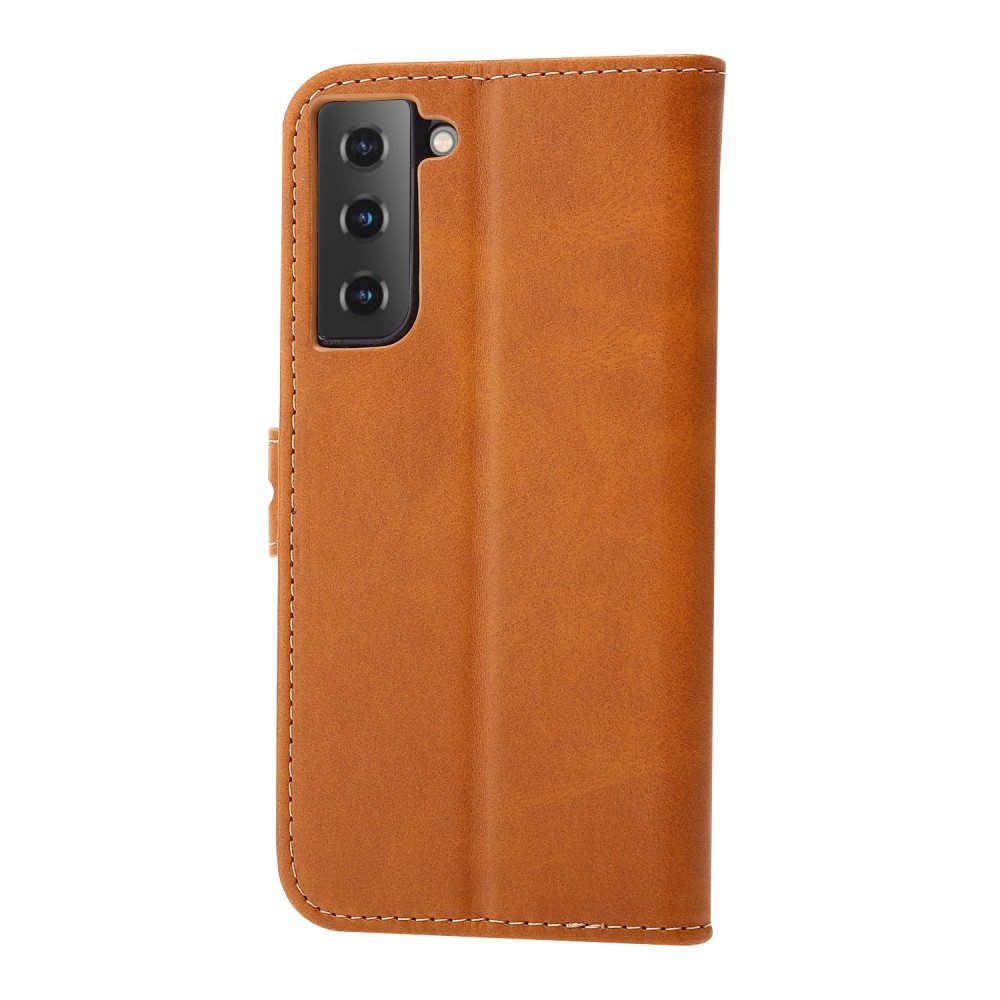 עבור Samsung Galaxy S23+ כיסוי ארנק / ספר עשוי מעור בצבע צהוב עם חריצים לכרטיסי אשראי