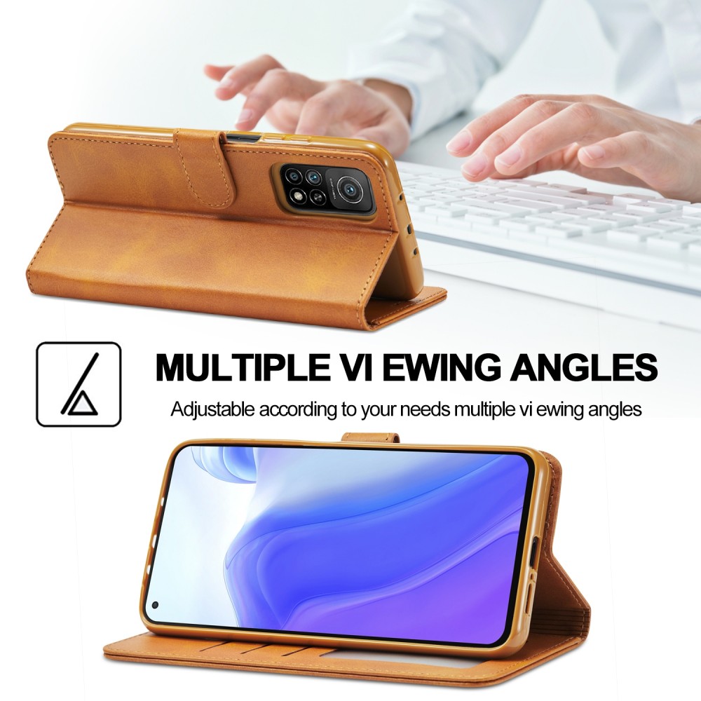 עבור Xiaomi Poco M3 Pro כיסוי ארנק / ספר עשוי מעור בצבע צהוב עם חריצים לכרטיסי אשראי