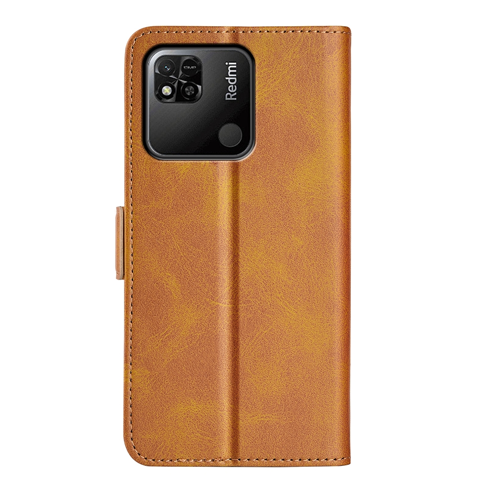 עבור Xiaomi Redmi 10A כיסוי ארנק / ספר עשוי מעור בצבע צהוב עם חריצים לכרטיסי אשראי