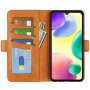 עבור Xiaomi Redmi 10A כיסוי ארנק / ספר עשוי מעור בצבע צהוב עם חריצים לכרטיסי אשראי