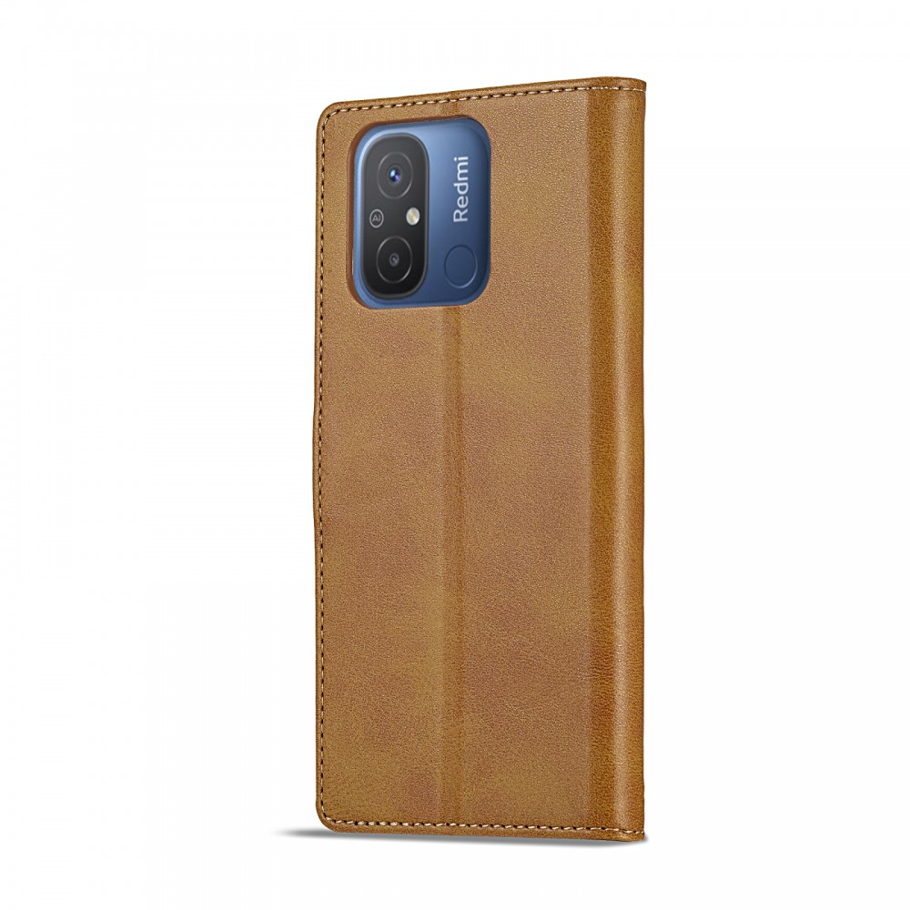 עבור Xiaomi Redmi 12C כיסוי ארנק / ספר עשוי מעור בצבע צהוב עם חריצים לכרטיסי אשראי