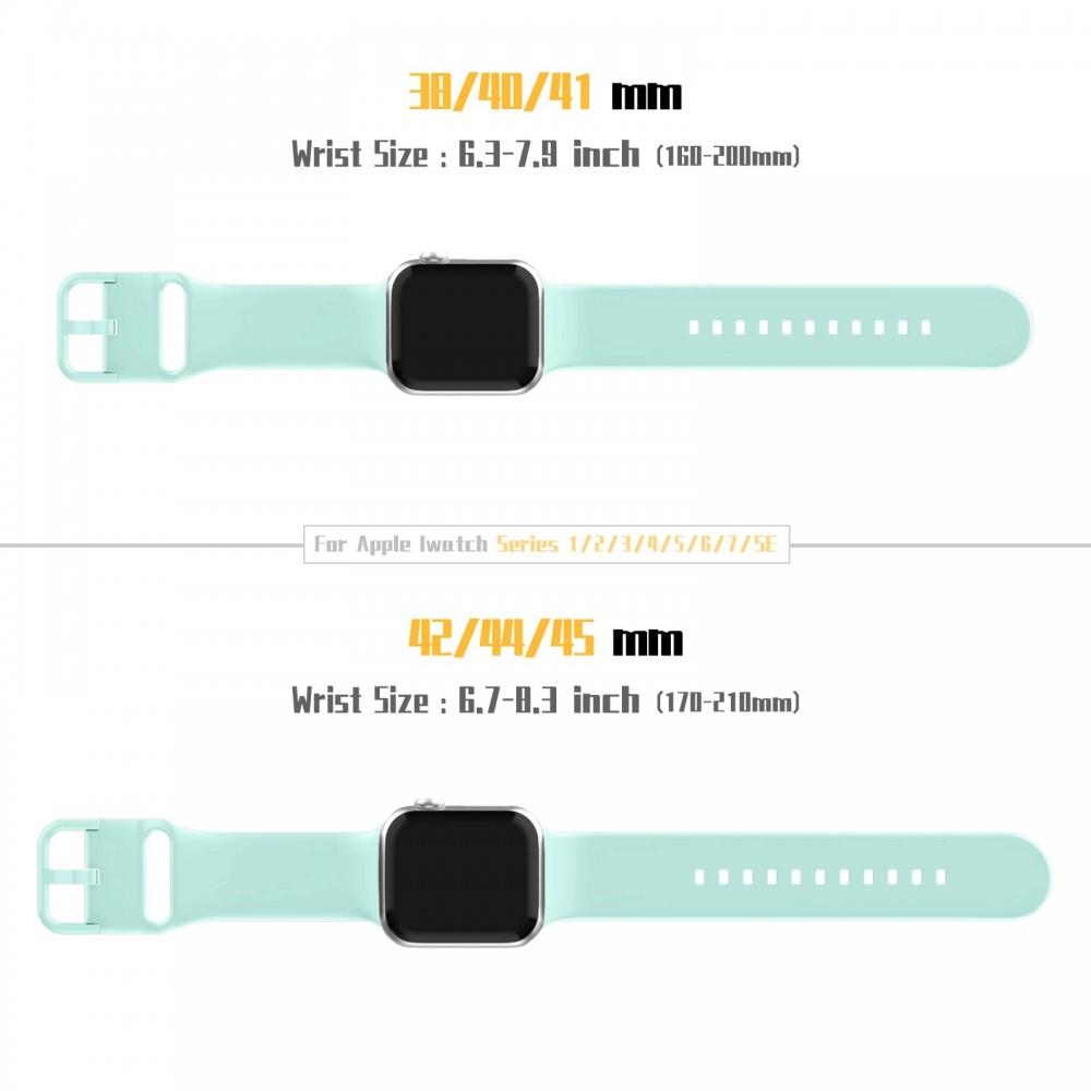 רצועה לשעון - Apple Watch SE (2022) 40mm עשוי מ - סיליקון בצבע - ירוק מנטה