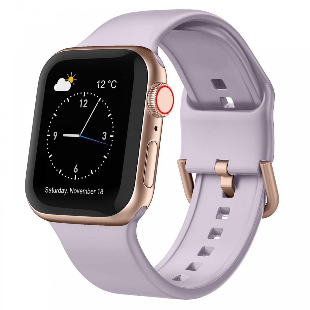 רצועה לשעון - Apple Watch SE (2022) 40mm עשוי מ - סיליקון בצבע - תינוק סגול