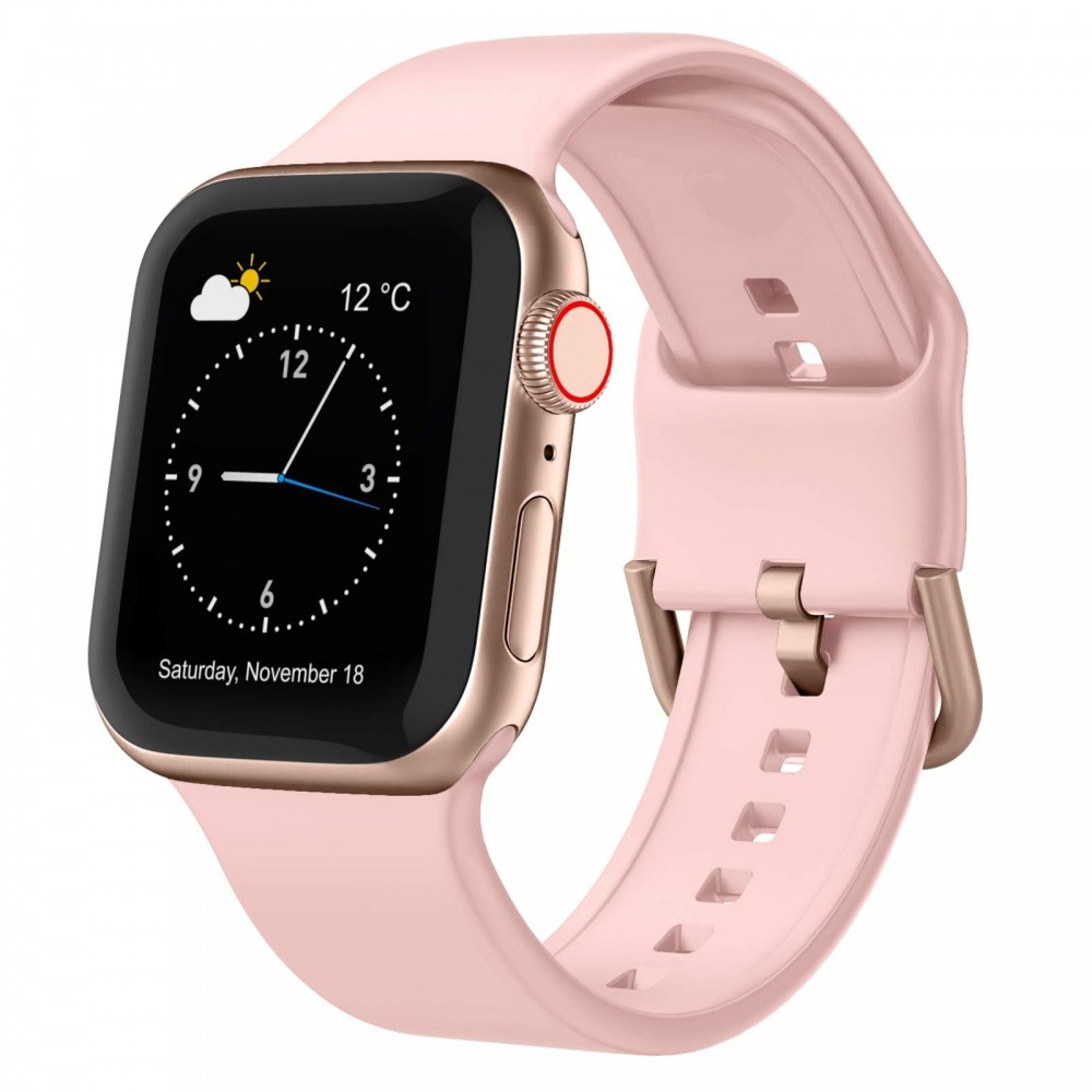 רצועה לשעון - Apple Watch SE (2022) 40mm עשוי מ - סיליקון בצבע - ורוד