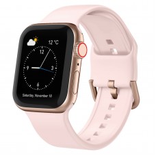 רצועה לשעון - Apple Watch SE (2022) 40mm עשוי מ - סיליקון בצבע - חול ורוד