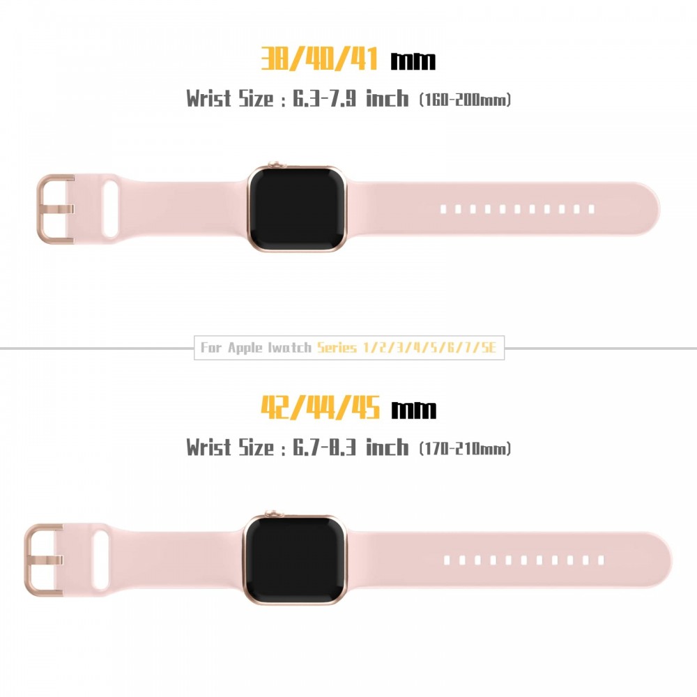 רצועה לשעון - Apple Watch SE (2022) 40mm עשוי מ - סיליקון בצבע - חול ורוד
