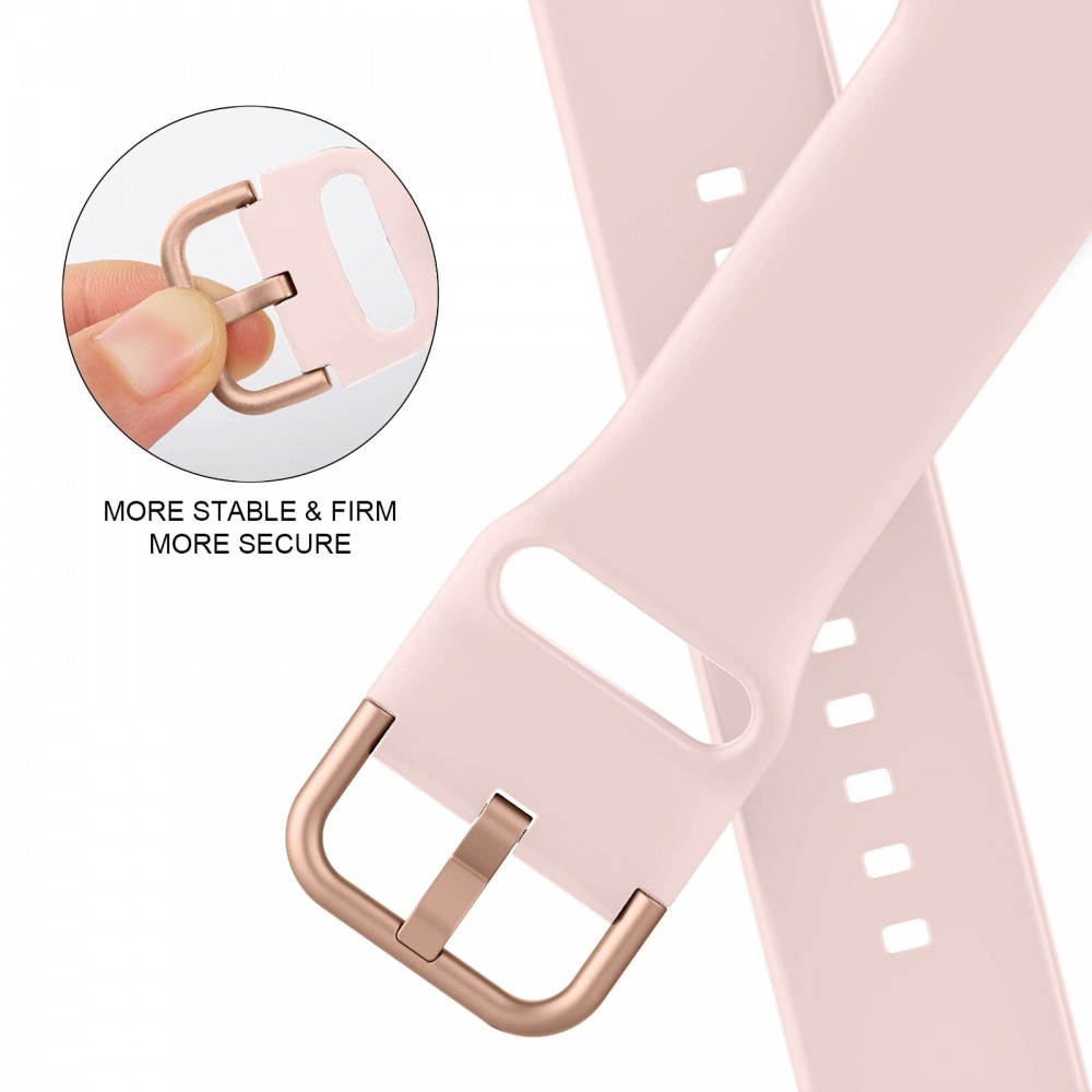 רצועה לשעון - Apple Watch SE (2022) 40mm עשוי מ - סיליקון בצבע - חול ורוד