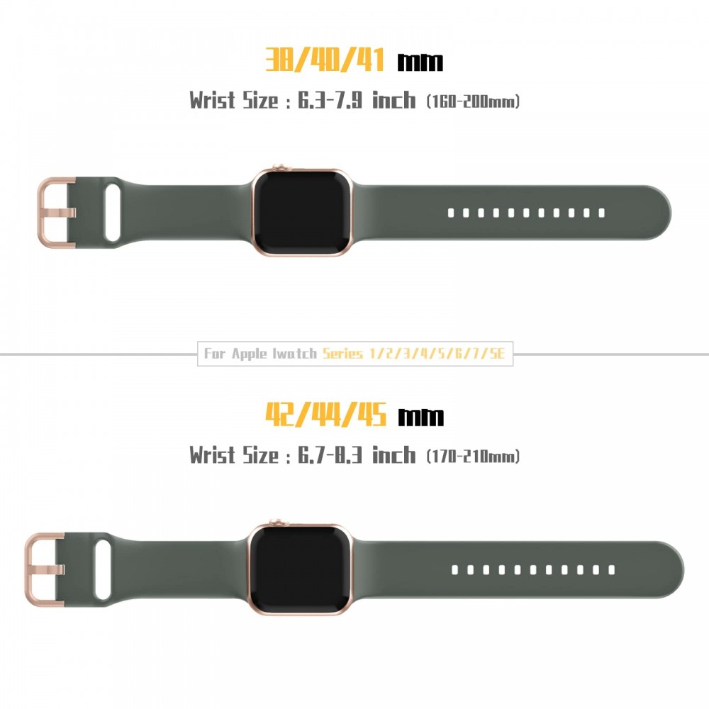רצועה לשעון - Apple Watch SE (2022) 40mm עשוי מ - סיליקון בצבע - זית