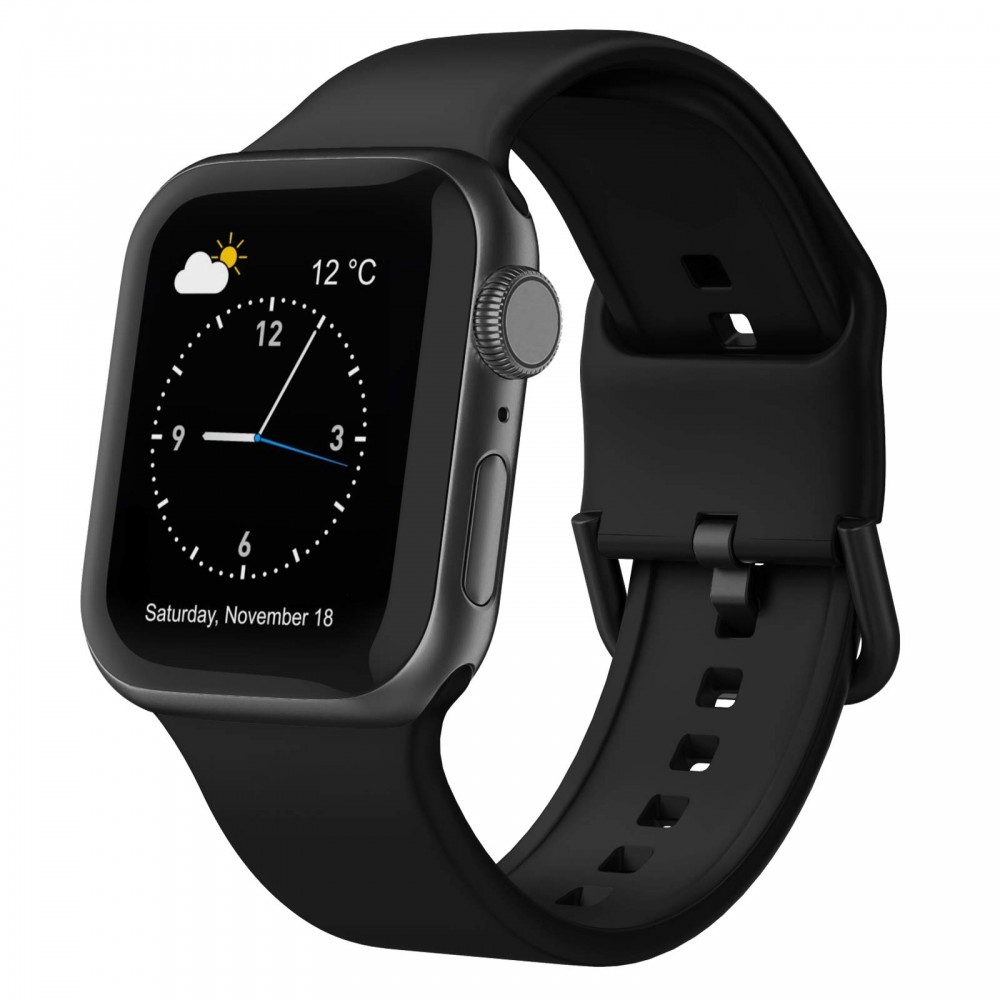 רצועה לשעון - Apple Watch SE (2022) 40mm עשוי מ - סיליקון בצבע - שחור