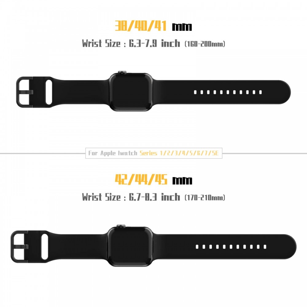 רצועה לשעון - Apple Watch SE (2022) 40mm עשוי מ - סיליקון בצבע - שחור