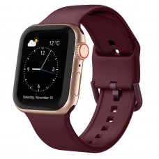 רצועה לשעון - Apple Watch SE (2022) 40mm עשוי מ - סיליקון בצבע - יין אדום