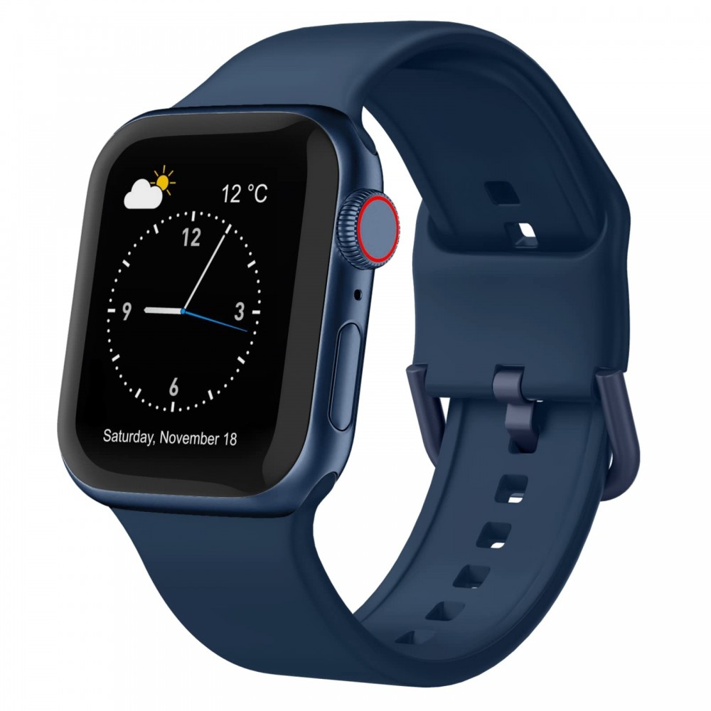 רצועה לשעון - Apple Watch SE (2022) 40mm עשוי מ - סיליקון בצבע - תהום כחול