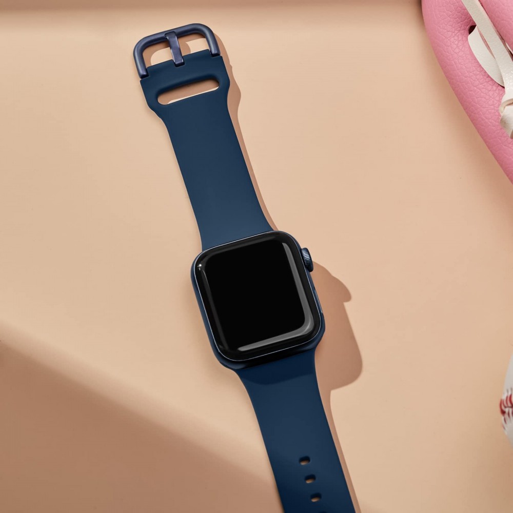 רצועה לשעון - Apple Watch SE (2022) 40mm עשוי מ - סיליקון בצבע - תהום כחול