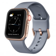 רצועה לשעון - Apple Watch SE (2022) 40mm עשוי מ - סיליקון בצבע - כחול אפור