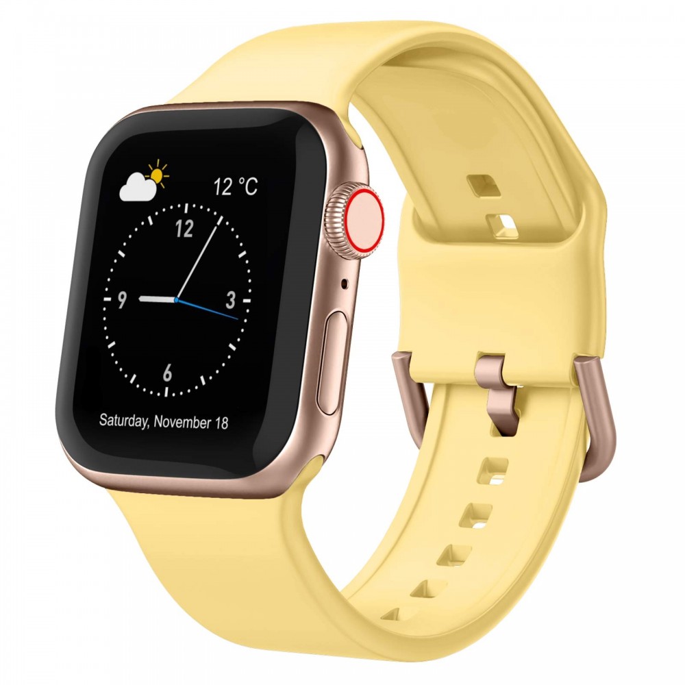 רצועה לשעון - Apple Watch SE (2022) 40mm עשוי מ - סיליקון בצבע - צהוב