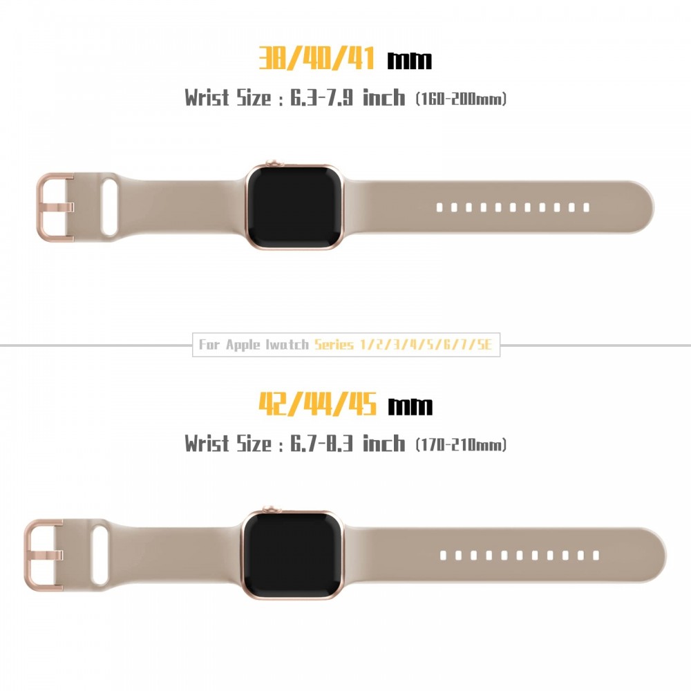 רצועה לשעון - Apple Watch SE (2022) 40mm עשוי מ - סיליקון בצבע - תה עם חלב