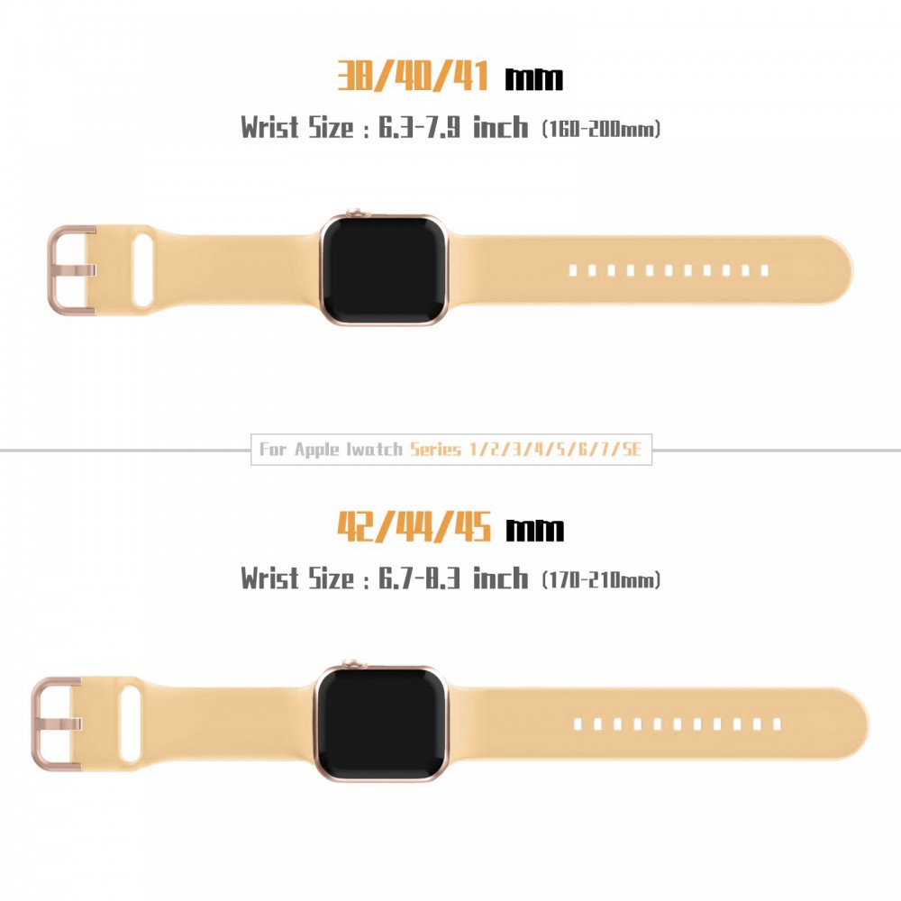 רצועה לשעון - Apple Watch SE (2022) 40mm עשוי מ - סיליקון בצבע - כתום בהיר