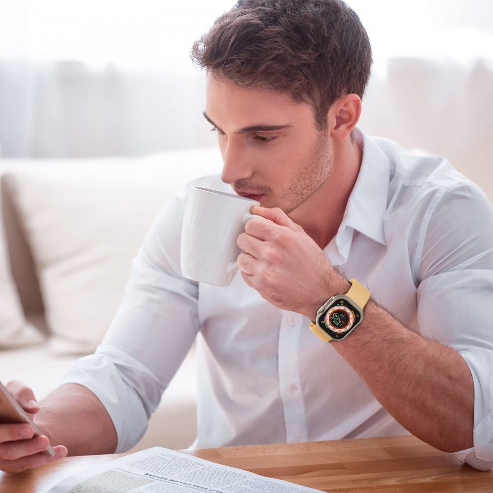 רצועה לשעון - Apple Watch SE (2022) 40mm עשוי מ - סיליקון בצבע - כתום בהיר
