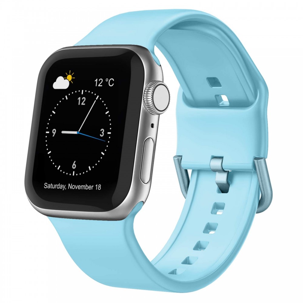 רצועה לשעון - Apple Watch SE (2022) 40mm עשוי מ - סיליקון בצבע - כחול בהיר