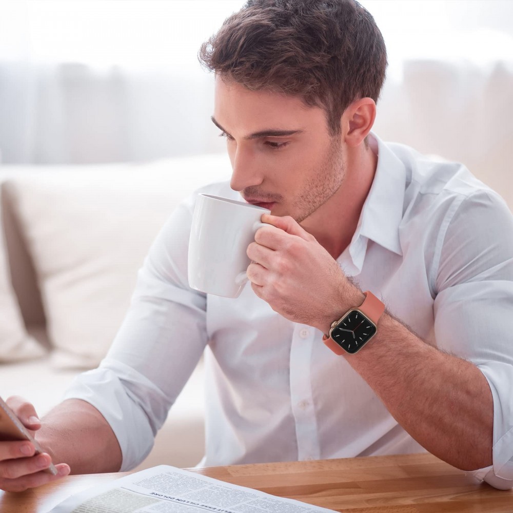 רצועה לשעון - Apple Watch SE (2022) 40mm עשוי מ - סיליקון בצבע - אלמוג