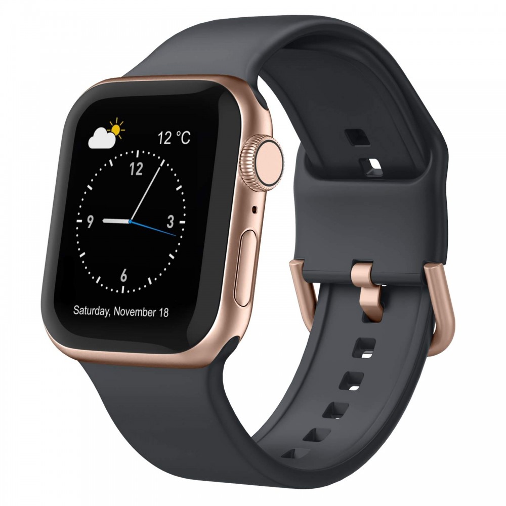 רצועה לשעון - Apple Watch SE (2022) 40mm עשוי מ - סיליקון בצבע - אפור כהה