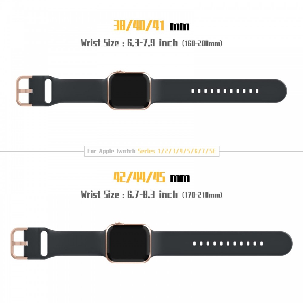 רצועה לשעון - Apple Watch SE (2022) 40mm עשוי מ - סיליקון בצבע - אפור כהה