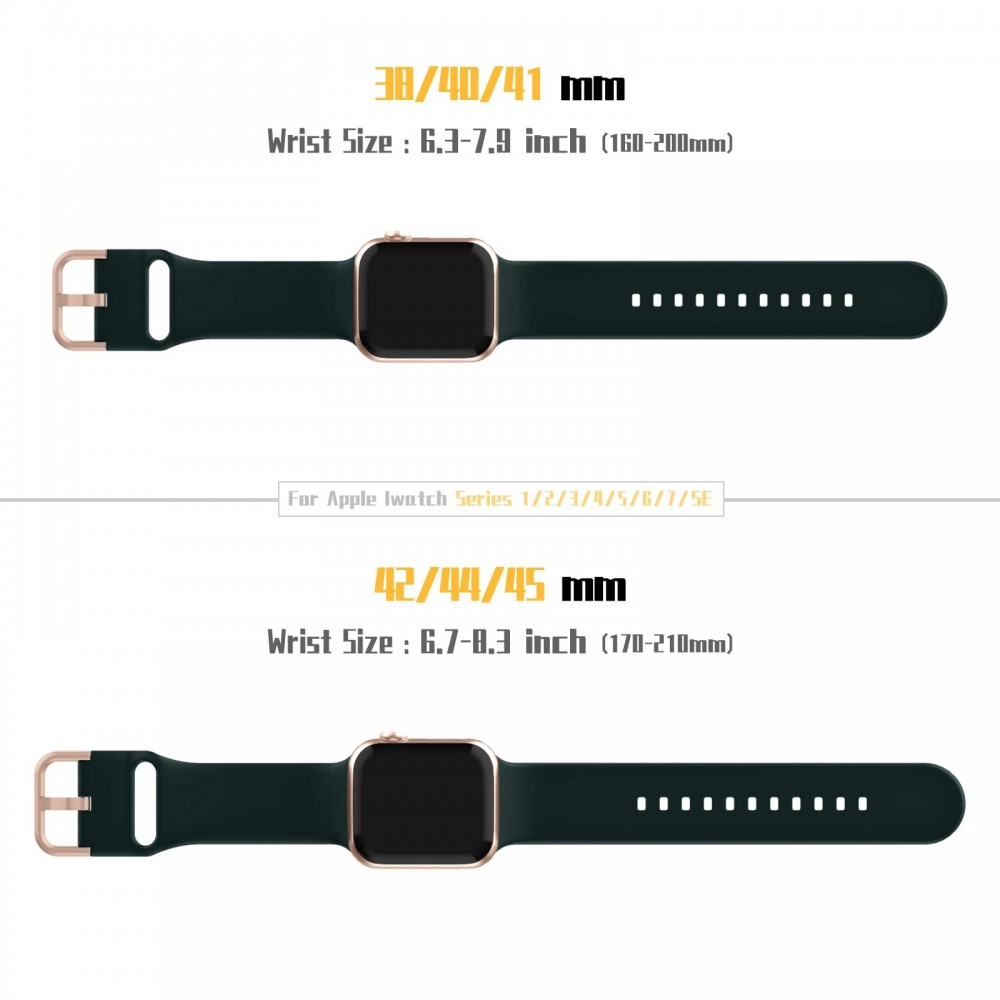 רצועה לשעון - Apple Watch SE (2022) 40mm עשוי מ - סיליקון בצבע - ירוק כהה