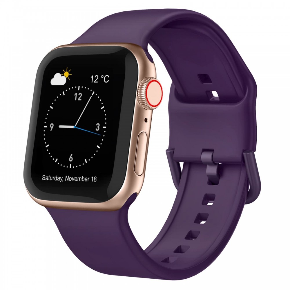 רצועה לשעון - Apple Watch SE (2022) 40mm עשוי מ - סיליקון בצבע - סגול כהה