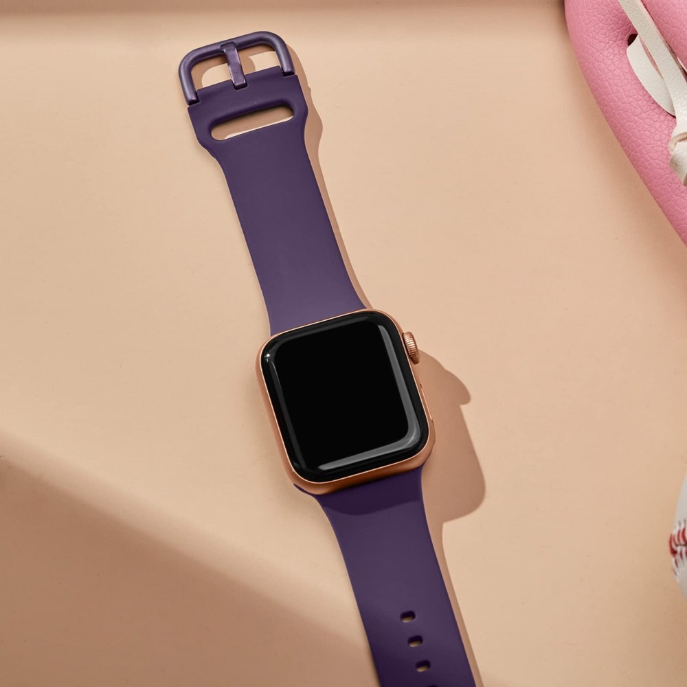 רצועה לשעון - Apple Watch SE (2022) 40mm עשוי מ - סיליקון בצבע - סגול כהה
