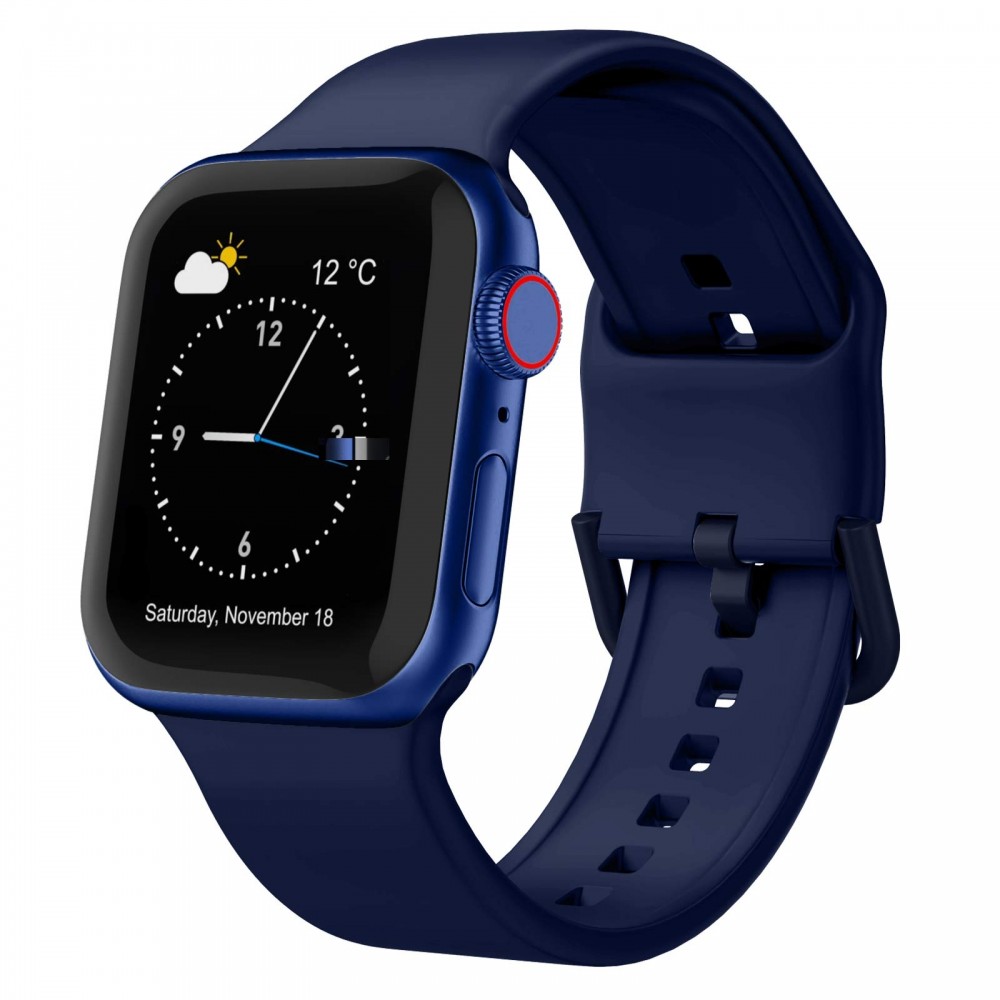 רצועה לשעון - Apple Watch SE (2022) 40mm עשוי מ - סיליקון בצבע - כחול חצות