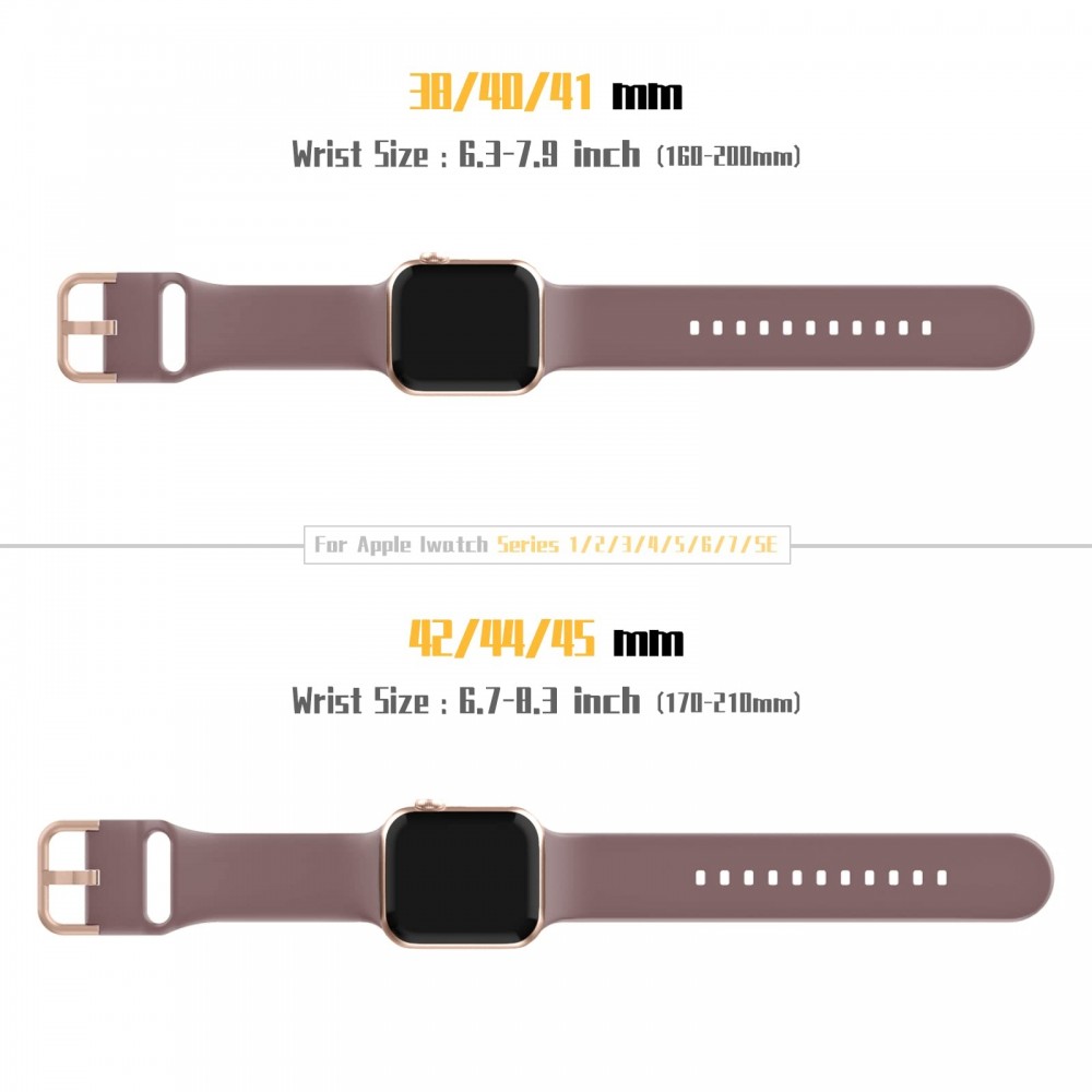 רצועה לשעון - Apple Watch SE (2022) 40mm עשוי מ - סיליקון בצבע - סגול מעושן