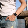 רצועה לשעון - Apple Watch SE (2022) 40mm עשוי מ - סיליקון בצבע - סגול מעושן